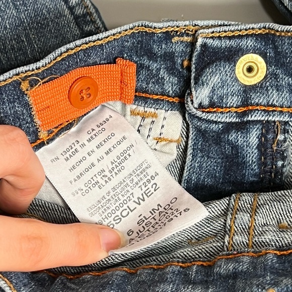 Vintage 99% cotton Classic Blue Denim adjustable waist size 6 slim no flaws - Picture 3 of 6